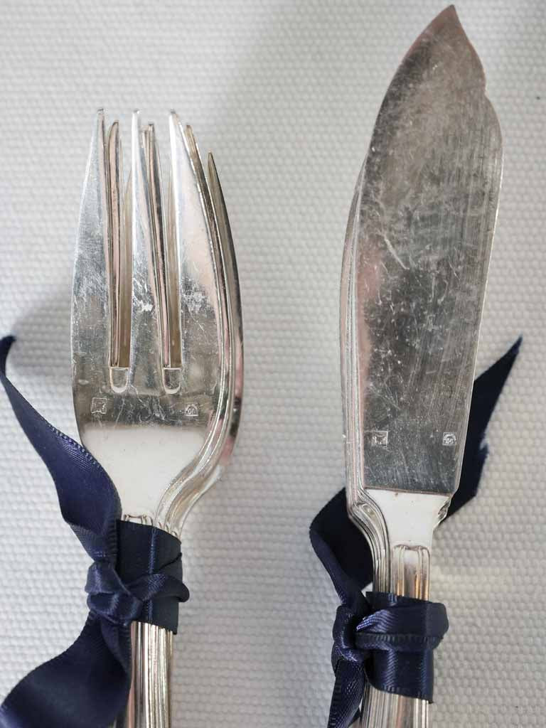 Vintage French seafood flatware set fo 6