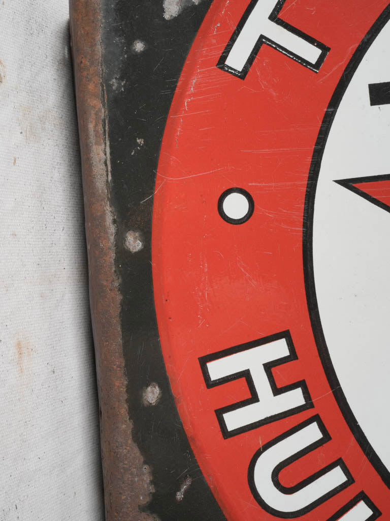 1950s Texaco Enamel Gas Station Sign in French - 22¾"