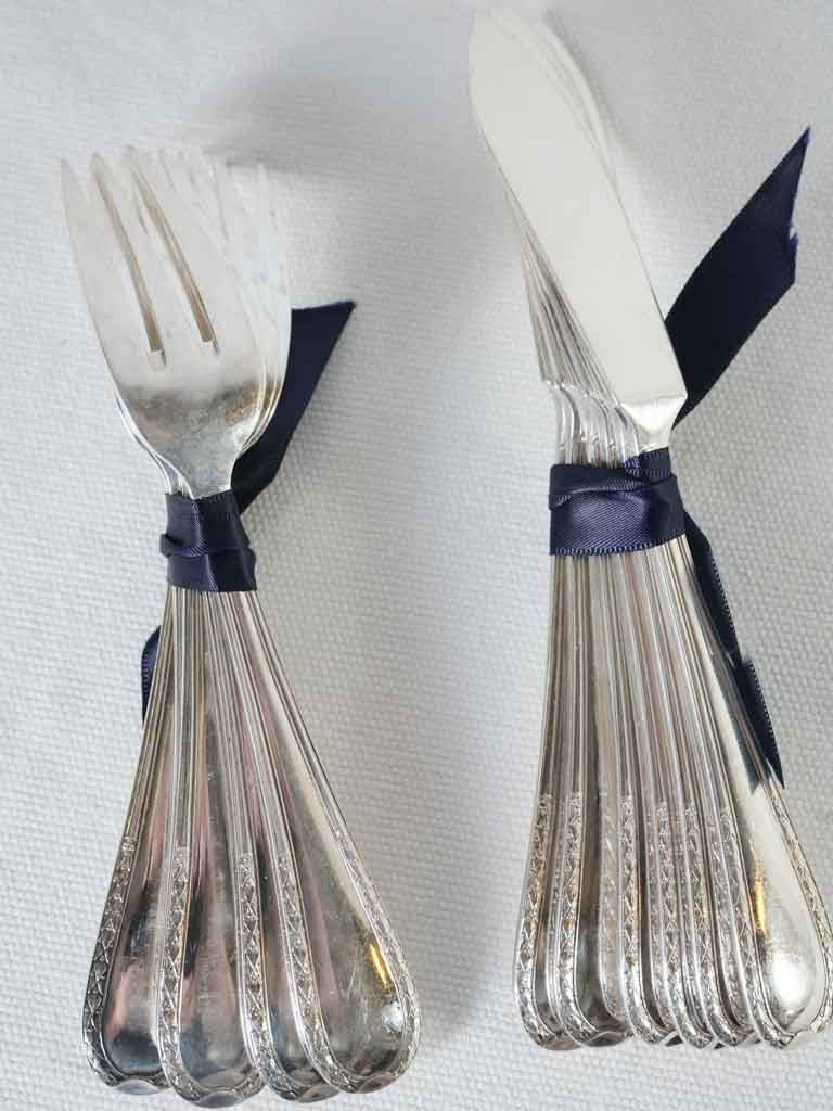 Vintage French seafood flatware set fo 6