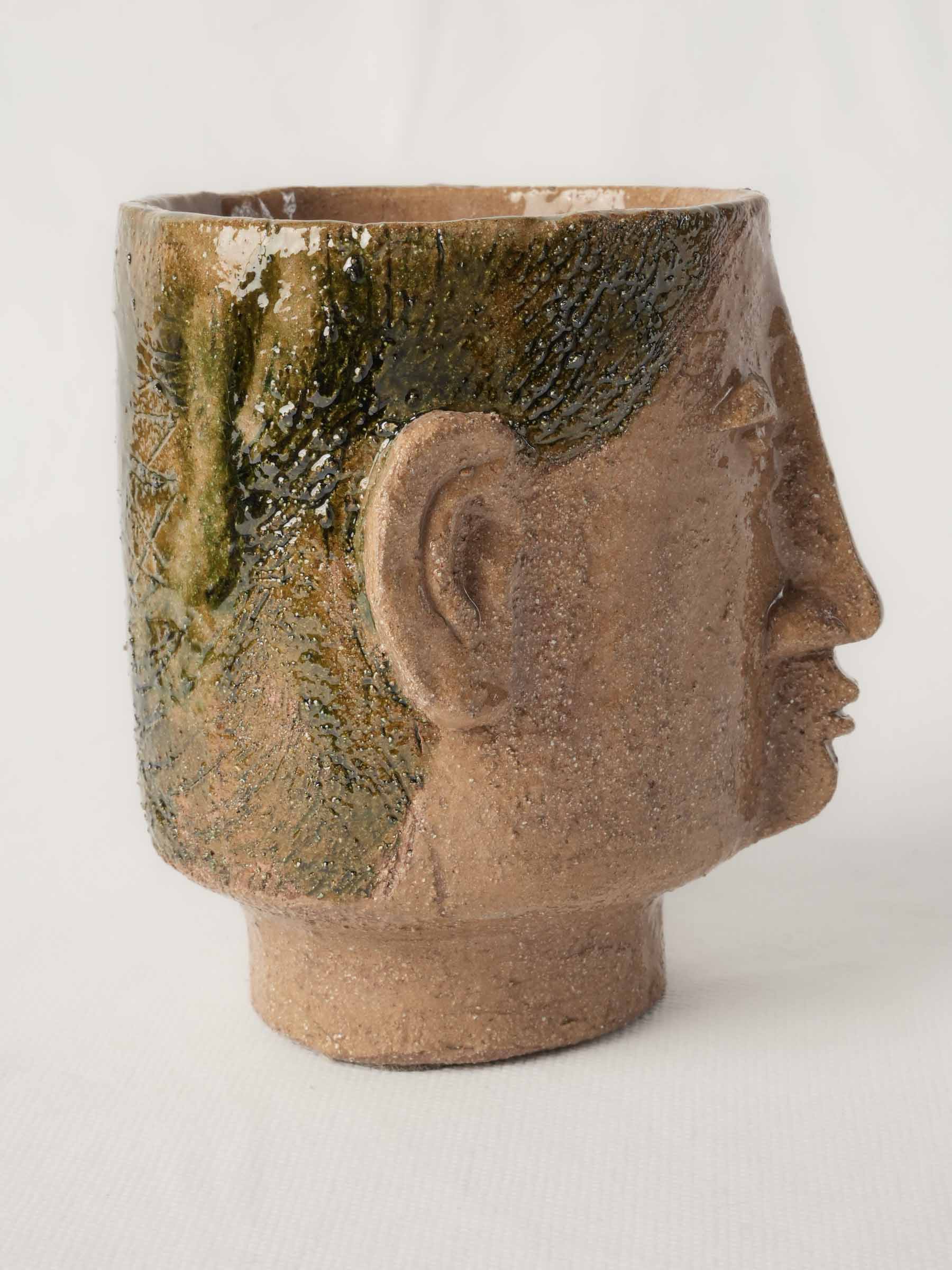 Expressive stylized pottery mugs  