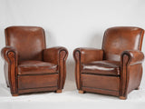 Antique Havana-style square-back club chairs