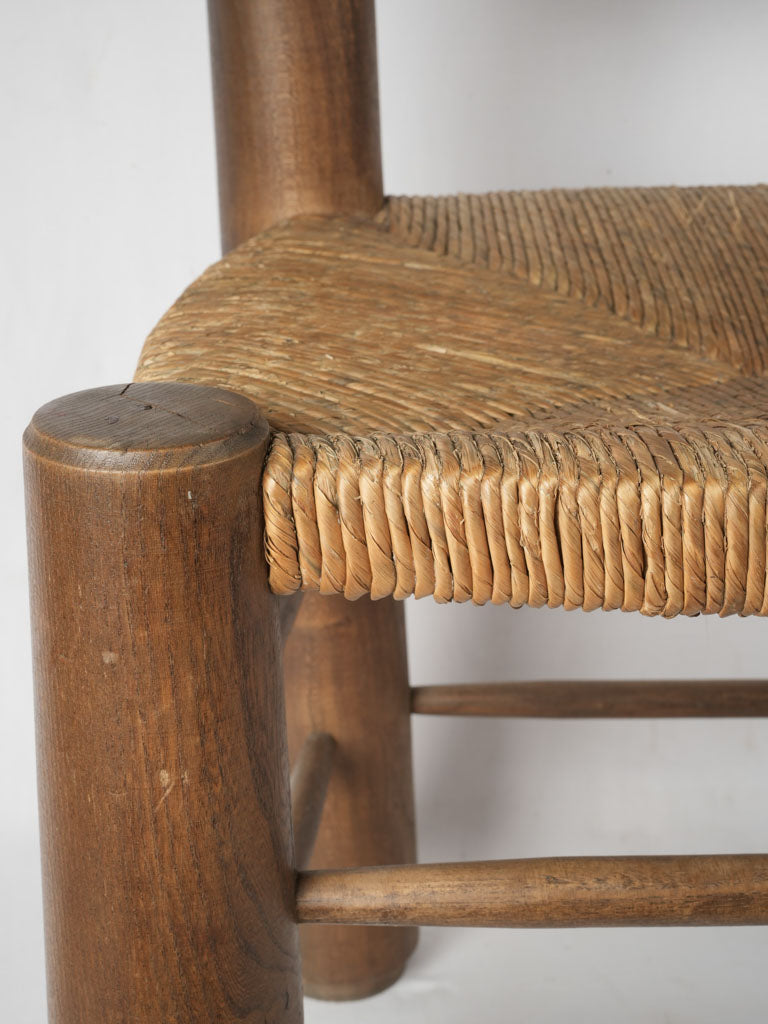 Antique rush wood Parisian seating