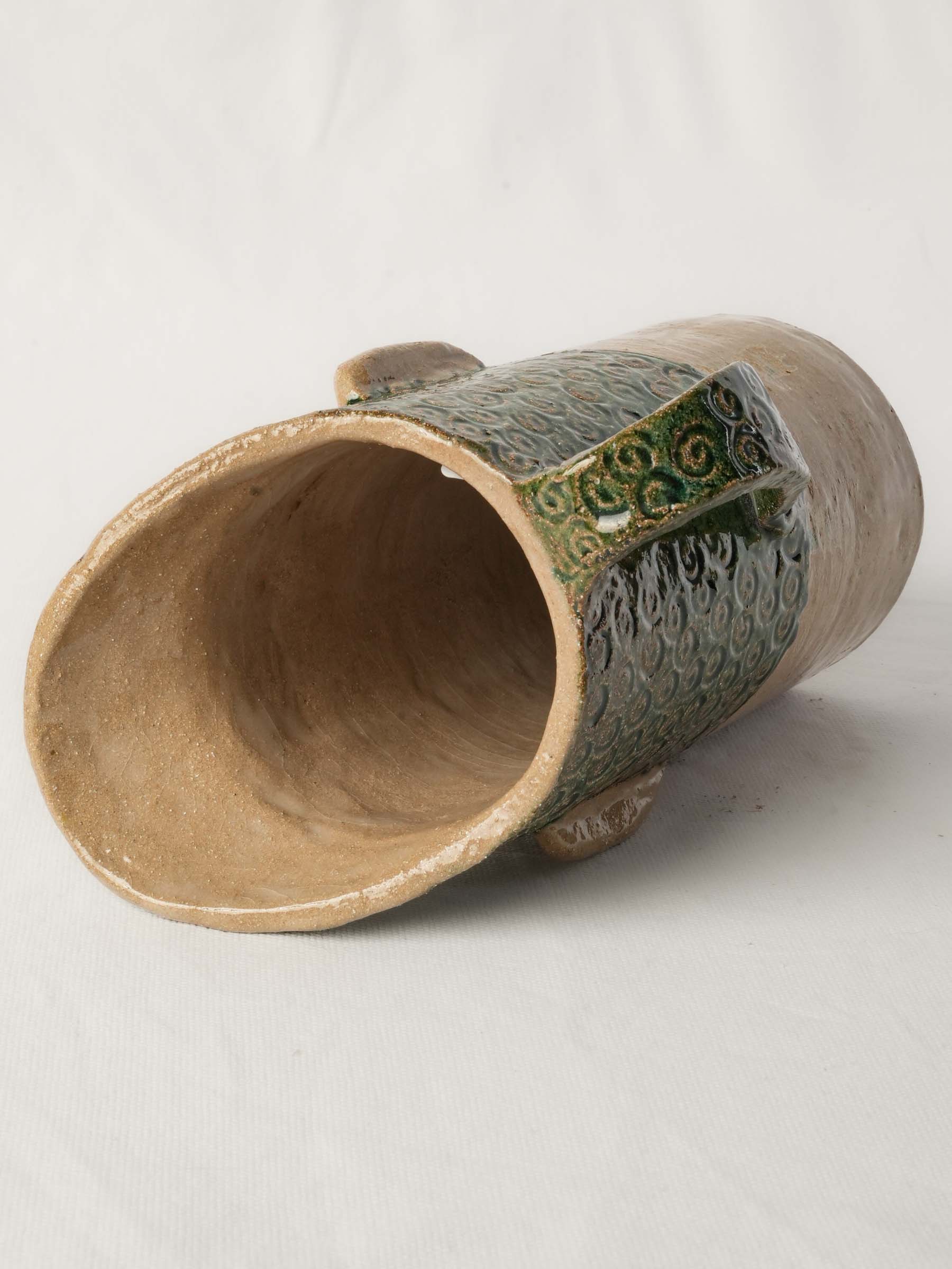 Artistic handcrafted stoneware vessel  