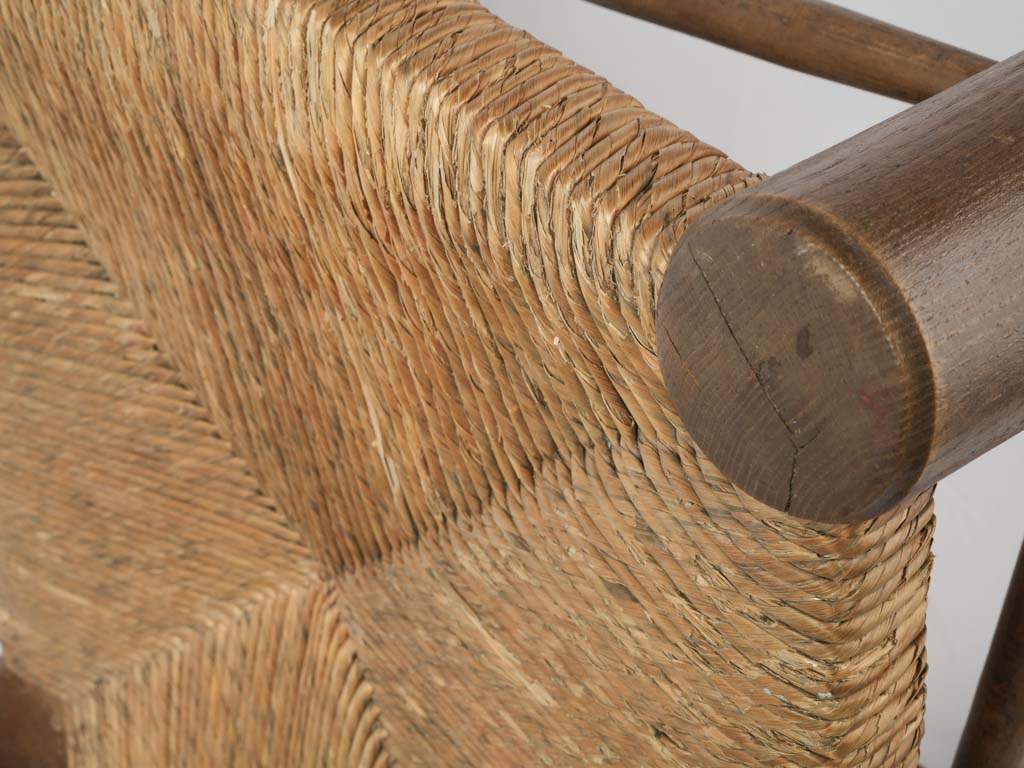 Rustic mid 20th-century rush chair