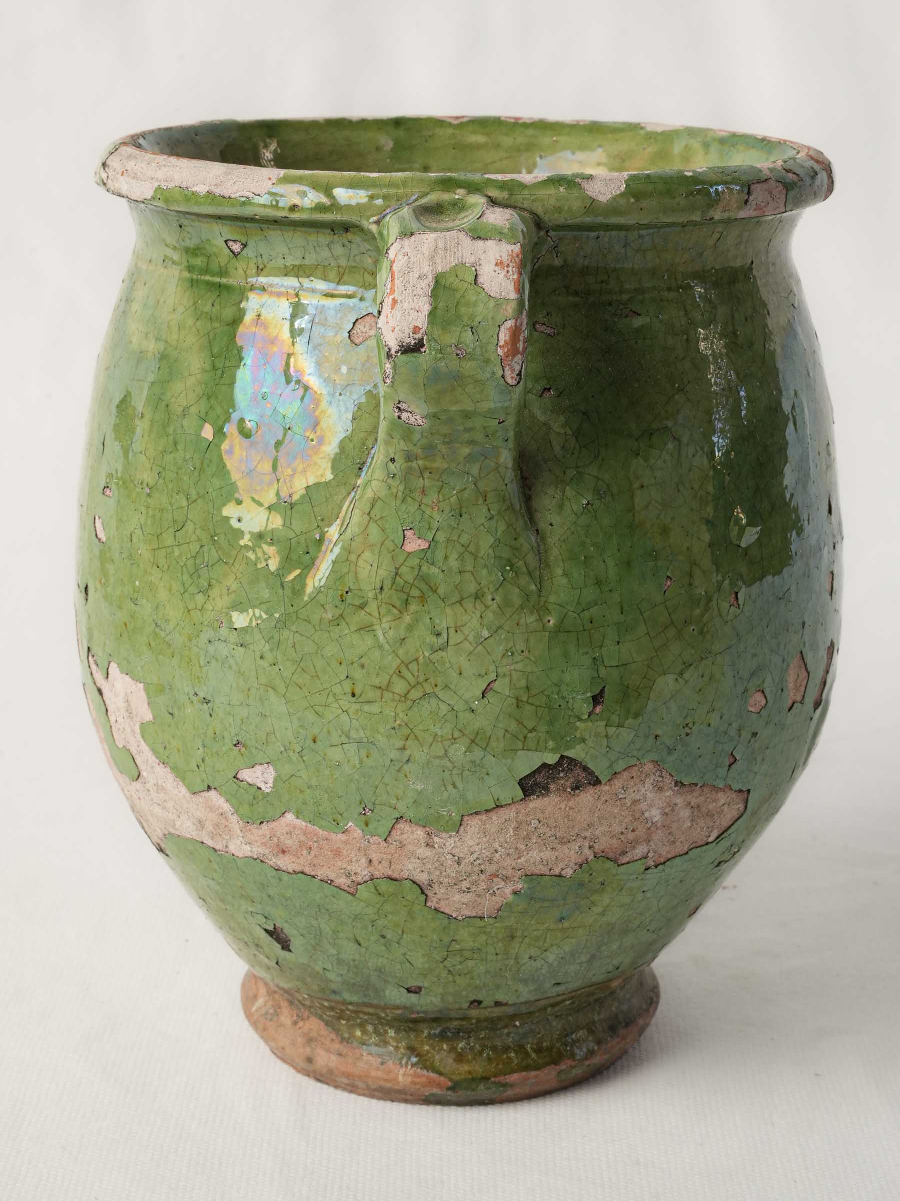 Timeworn patina confit pot  