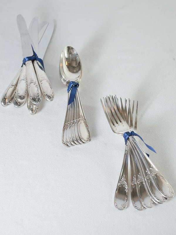 Vintage silver-plated Louis XV flatware
