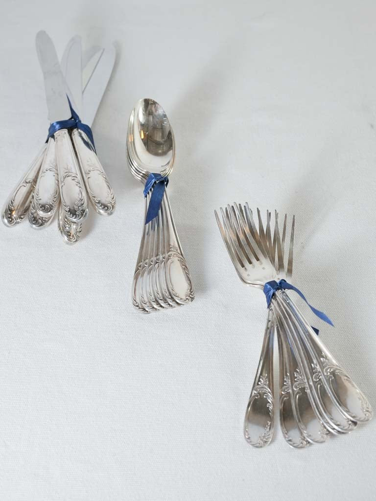 Vintage silver plate Flatware set for 6 - Louis XV