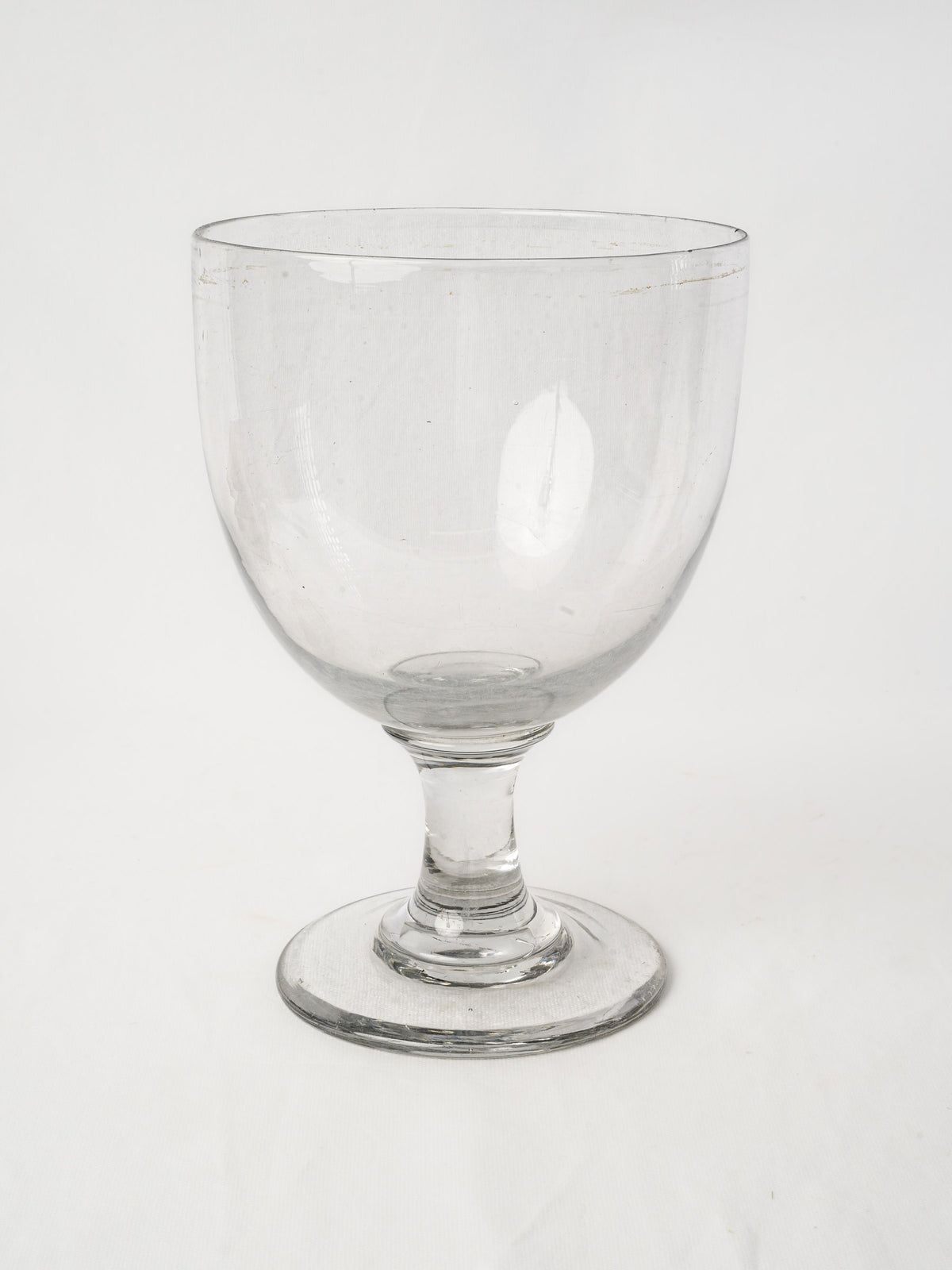 Very Large Hand-Blown Clear Glass Footed Compote, circa 1950s–70s - 11¾"