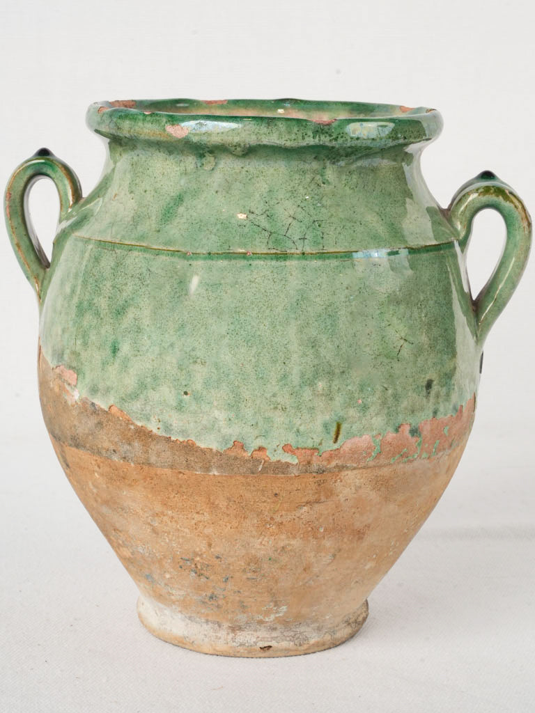 Late 19th-Century French Confit Pot w/ Pale Green Glaze - 6"