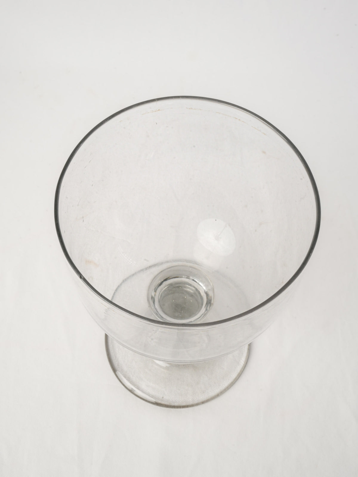 Very Large Hand-Blown Clear Glass Footed Compote, circa 1950s–70s - 11¾"