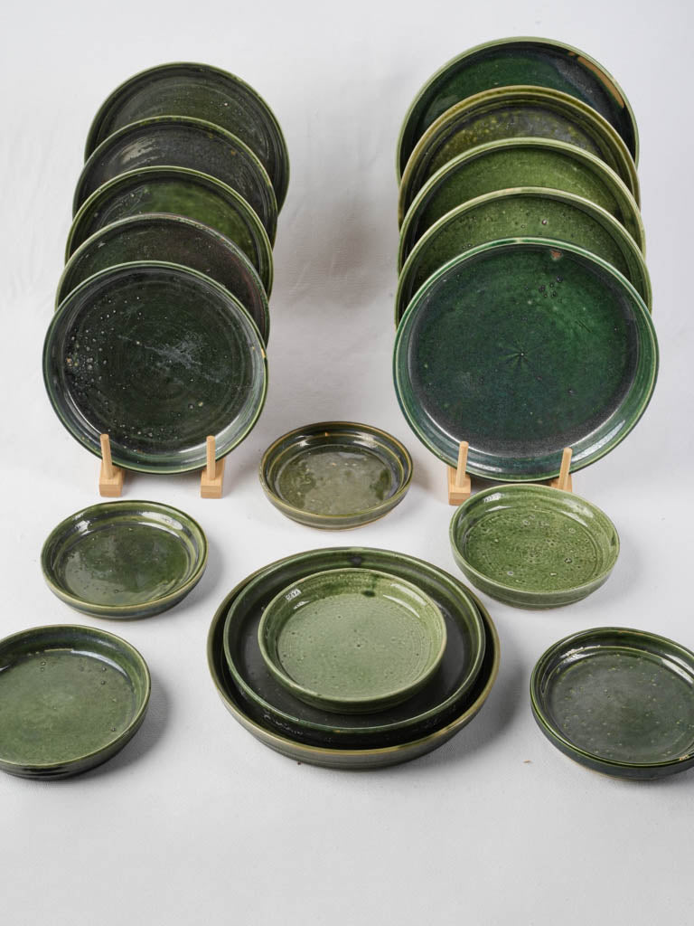 Antique artisanal ceramic dinnerware set