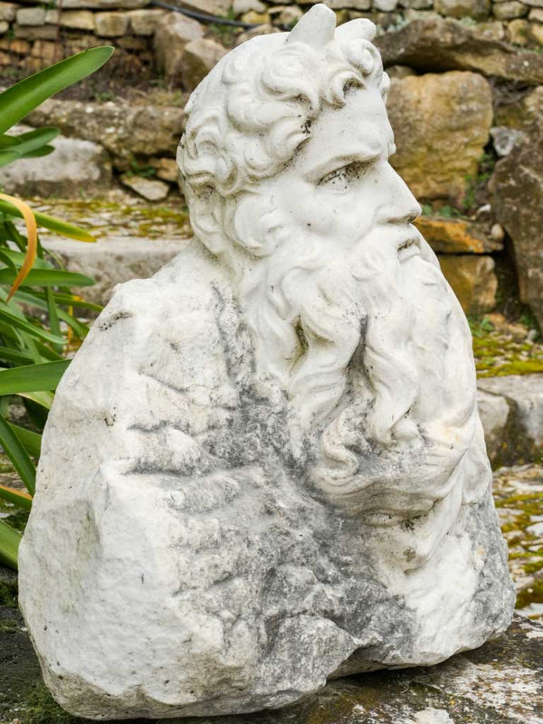 Aged stone Moses bust