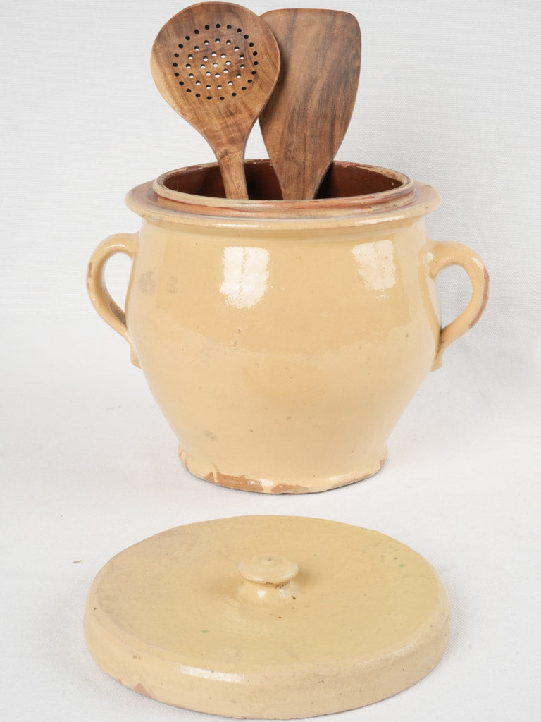antique lidded ceramic preserving pot