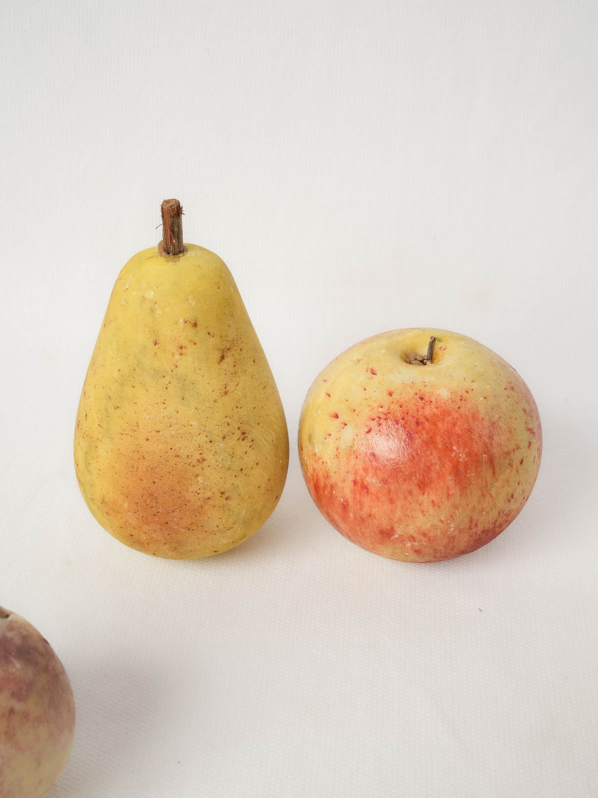 Set of 14 Italian Trompe-l’Oeil Hand-Painted Stone Fruits