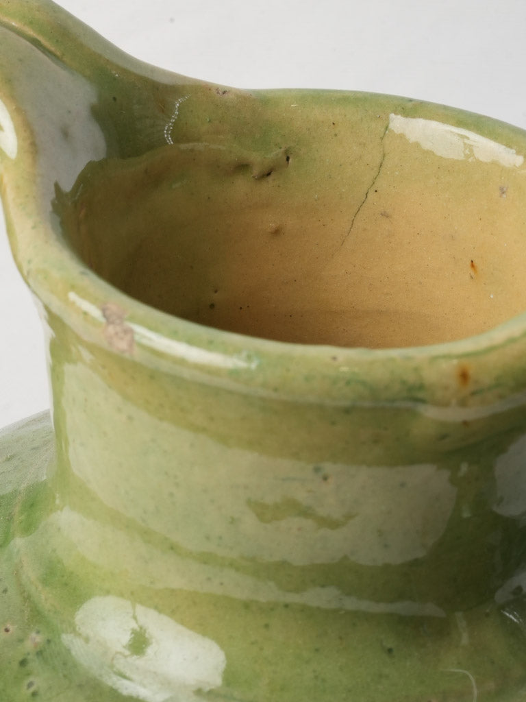 Green-glazed patina antique pottery