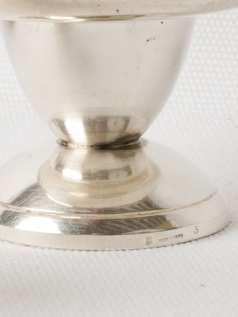 Ornate antique French silver egg cups