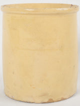 Antique custard-yellow French ceramic pot