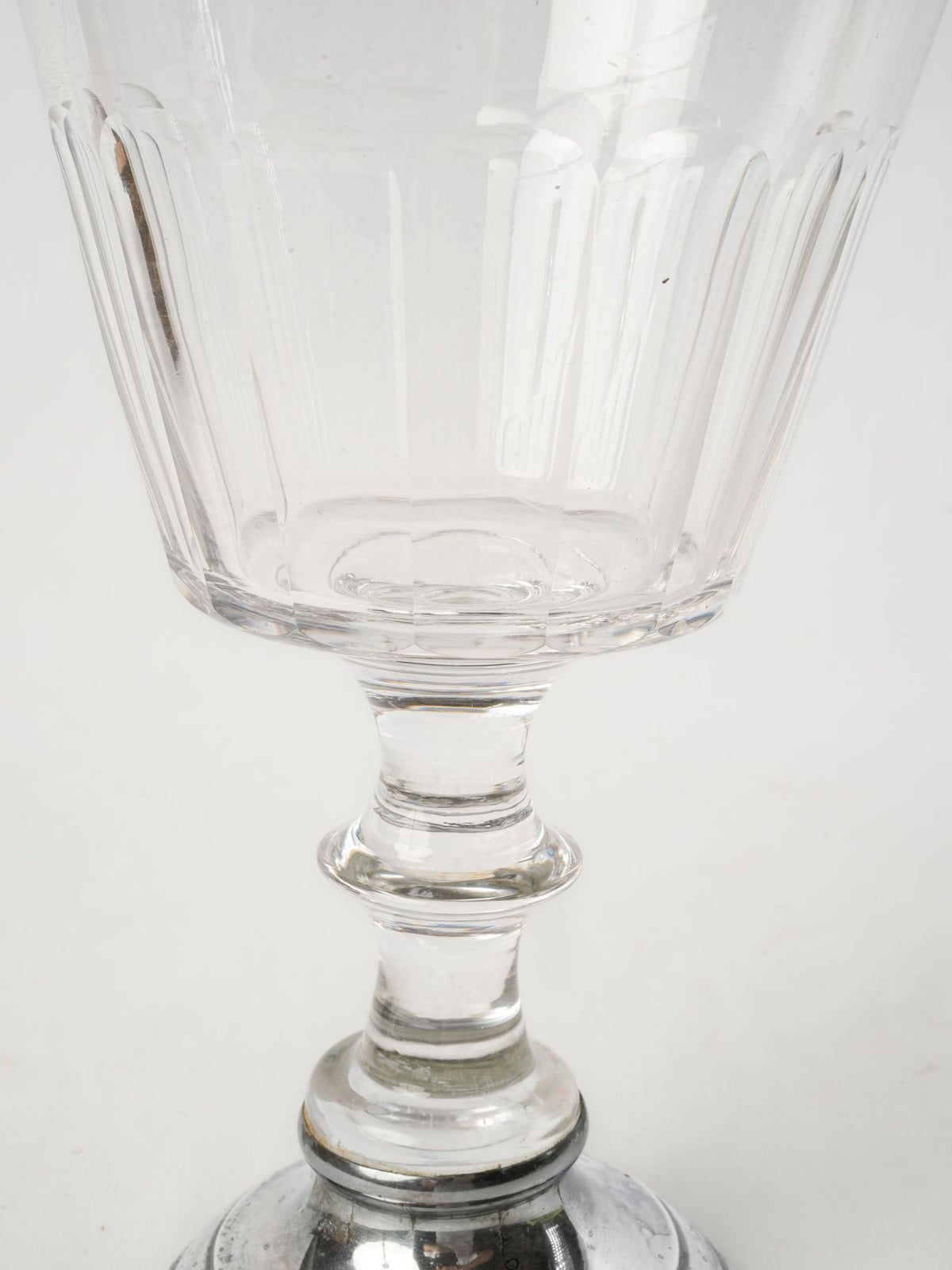 Oversized Glass Chalice Bowl on Silvered Metal Base - 11¾"