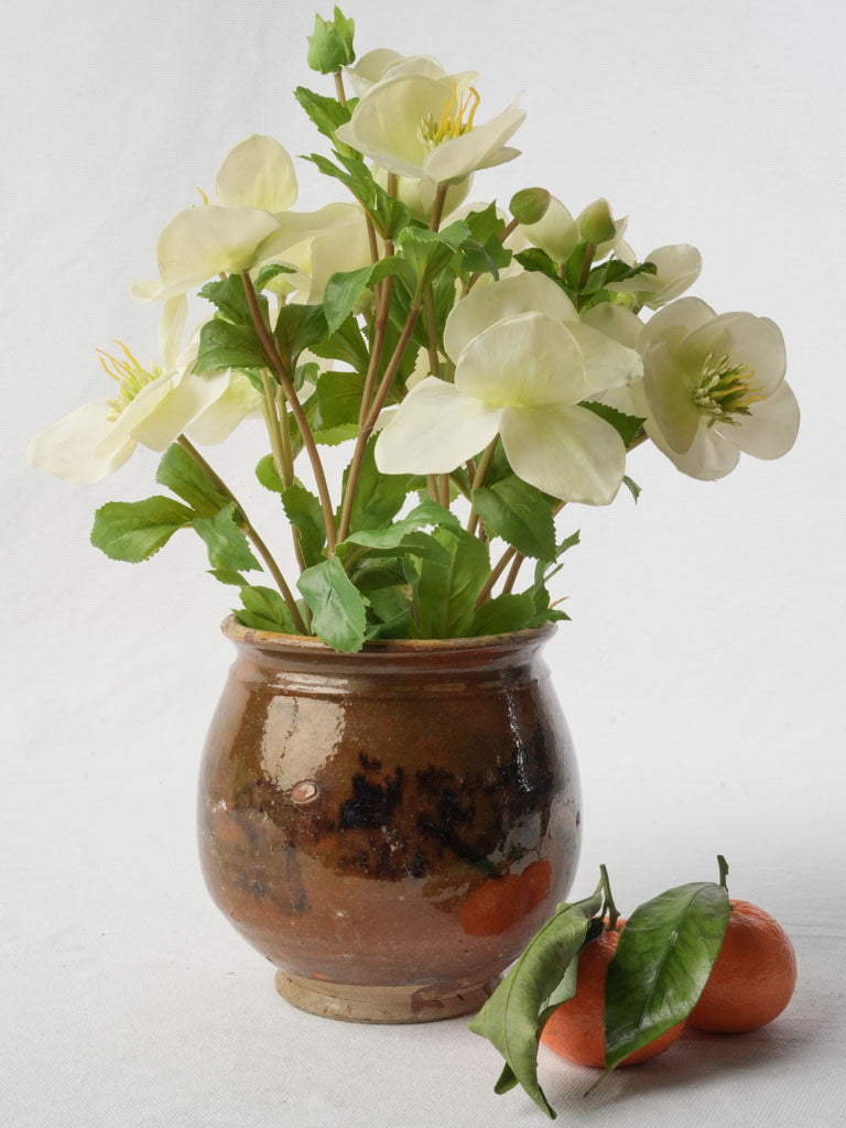 Lovely Petite Southwest France Grease Pot w/ Warm Brown Glaze - 6"