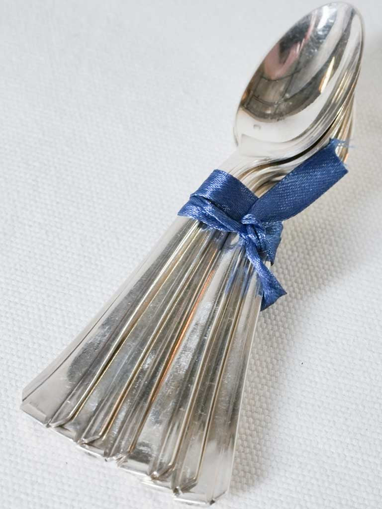 6 antique French teaspoons - silver plated