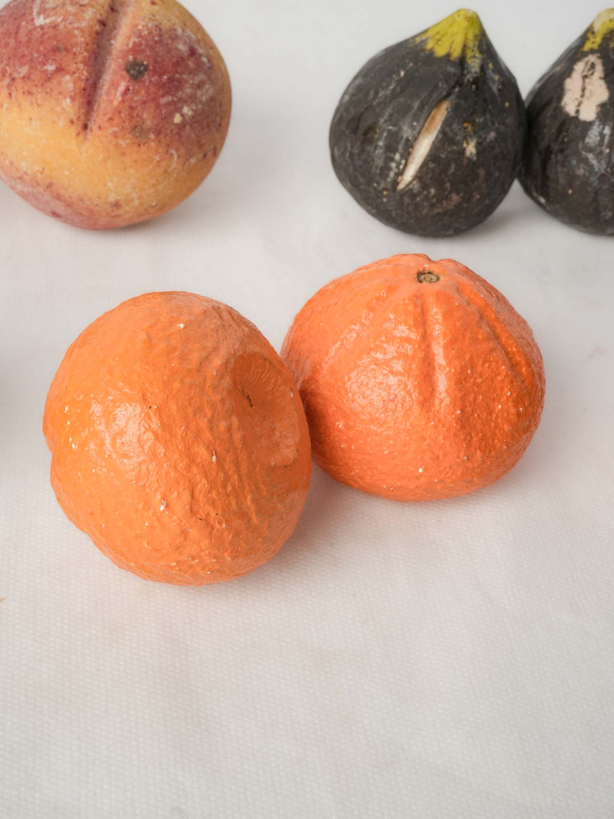 Set of 8 Early 20th-Century Italian Trompe-l’Oeil Hand-Painted Stone Fruits