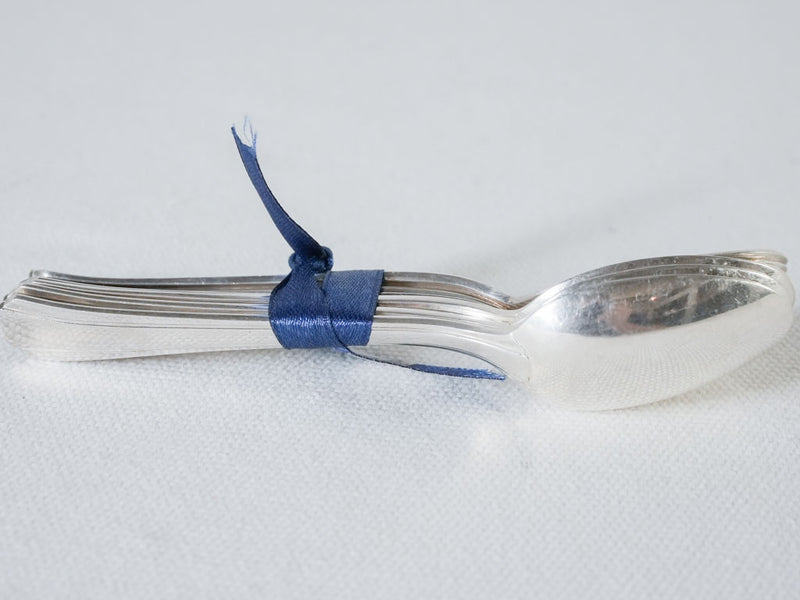 6 antique French teaspoons - silver plated
