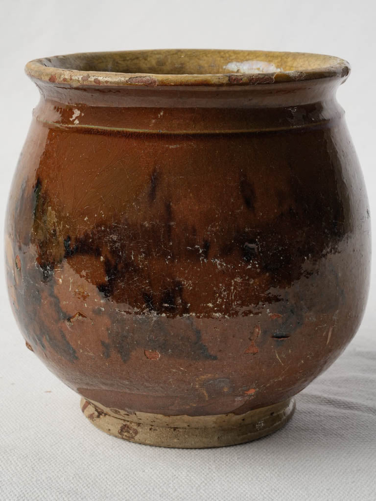 Lovely Petite Southwest France Grease Pot w/ Warm Brown Glaze - 6"