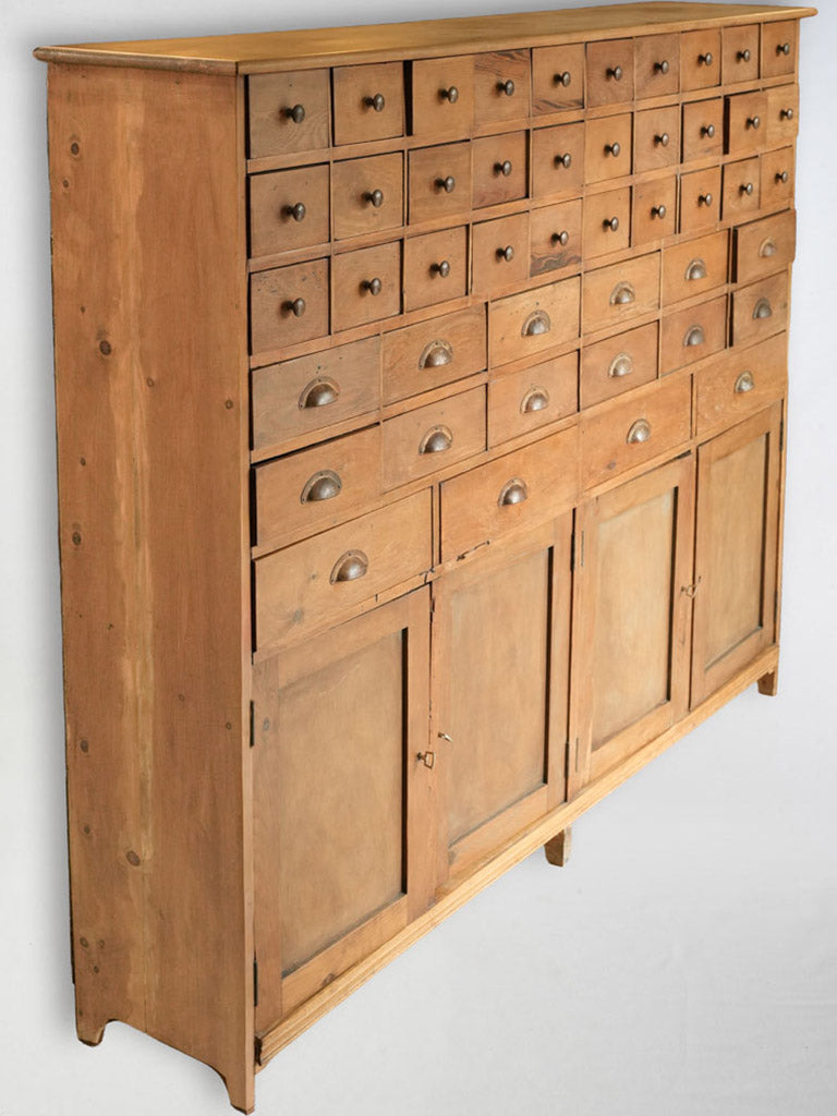 Characterful Early 20th Century Fir Multi-Drawer Shop Cabinet - 63½" x 79¼"