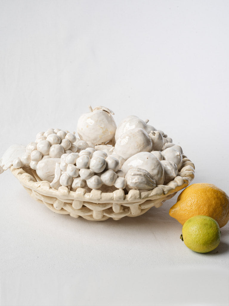Exquisite glazed ceramic fruit basket  
