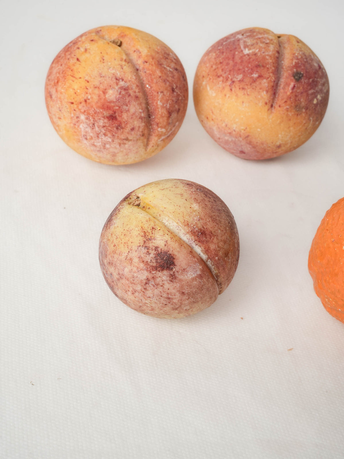 Set of 8 Early 20th-Century Italian Trompe-l’Oeil Hand-Painted Stone Fruits
