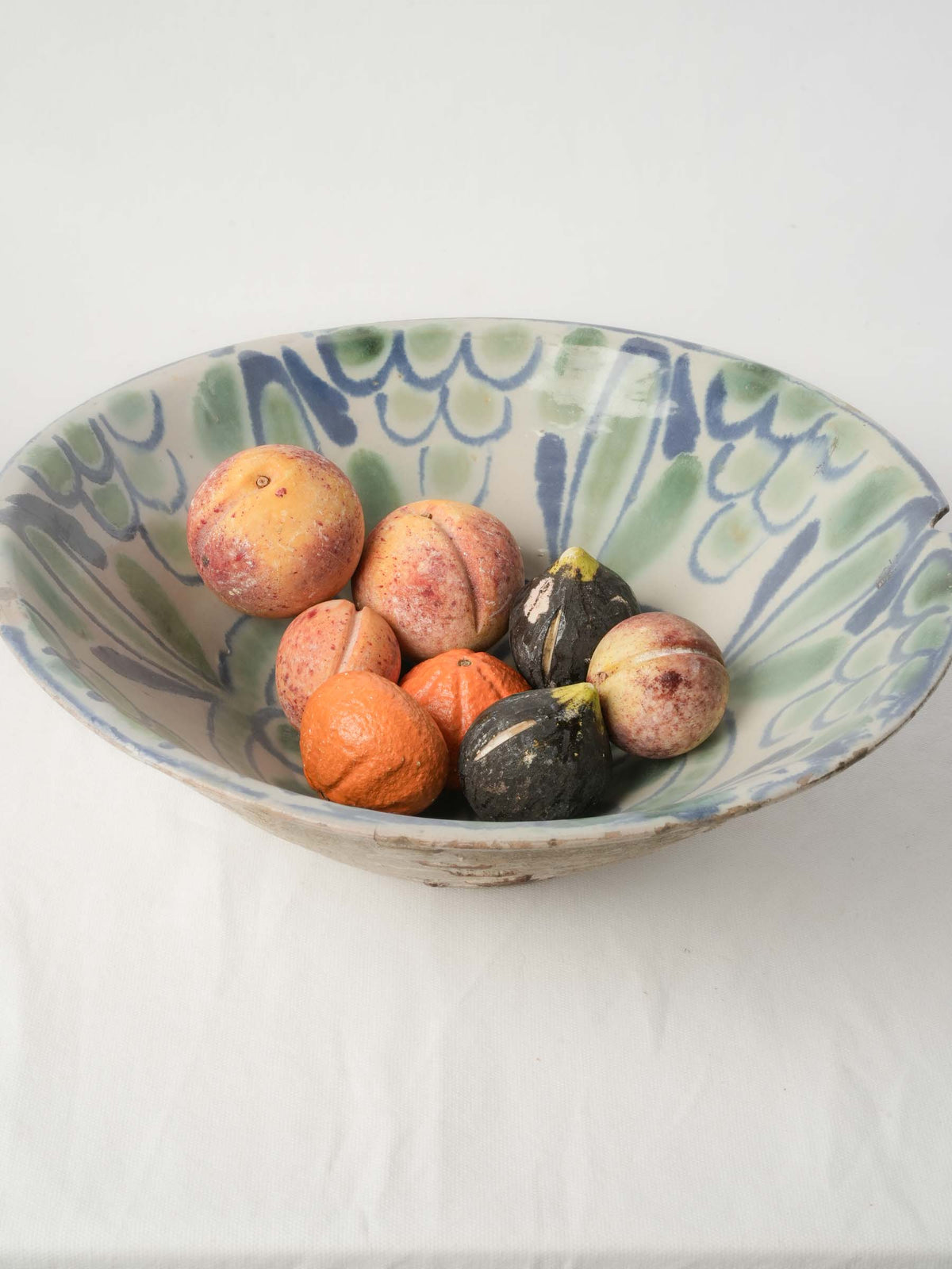 Set of 8 Early 20th-Century Italian Trompe-l’Oeil Hand-Painted Stone Fruits