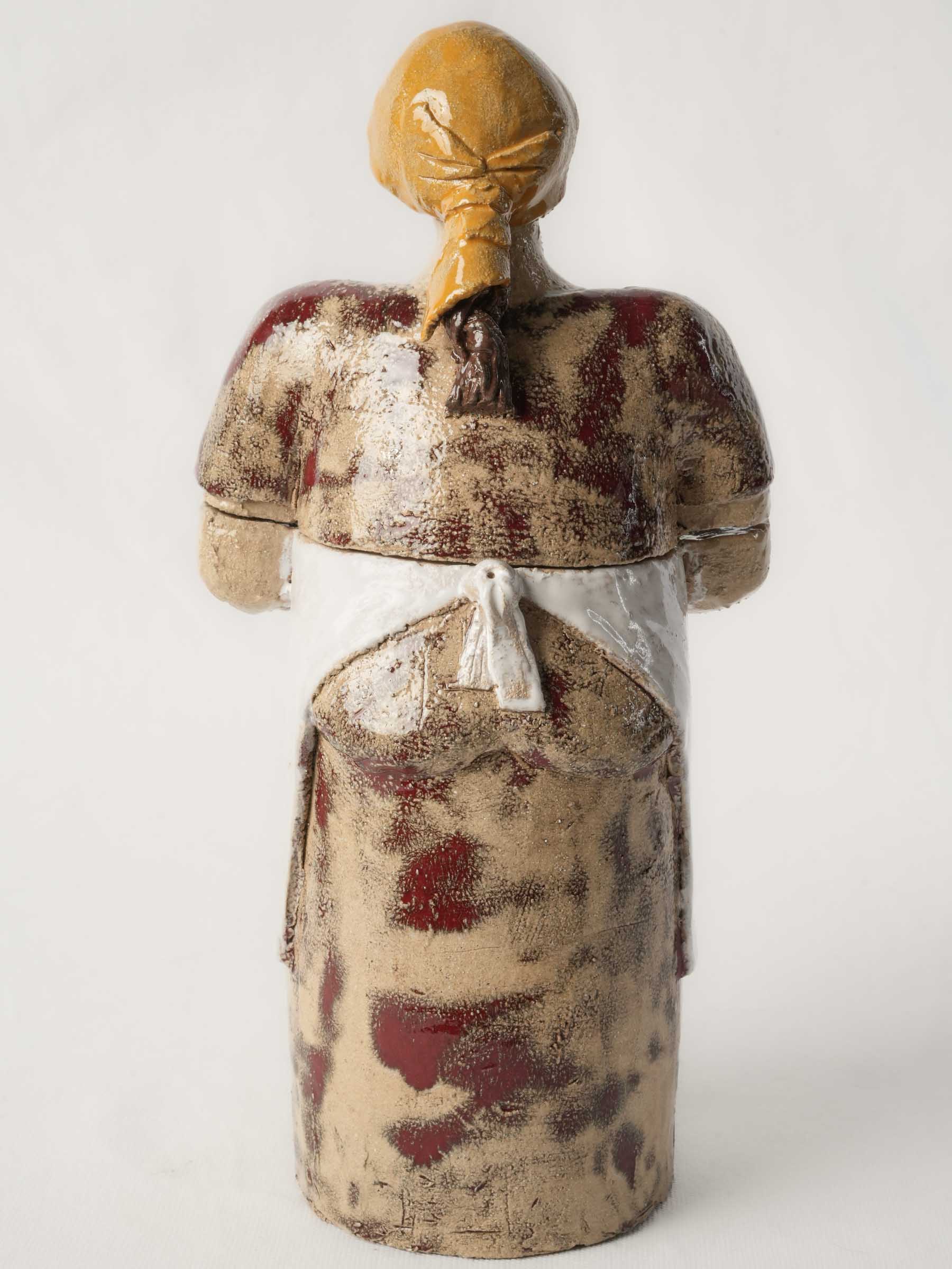 Textured buff and umber storage container