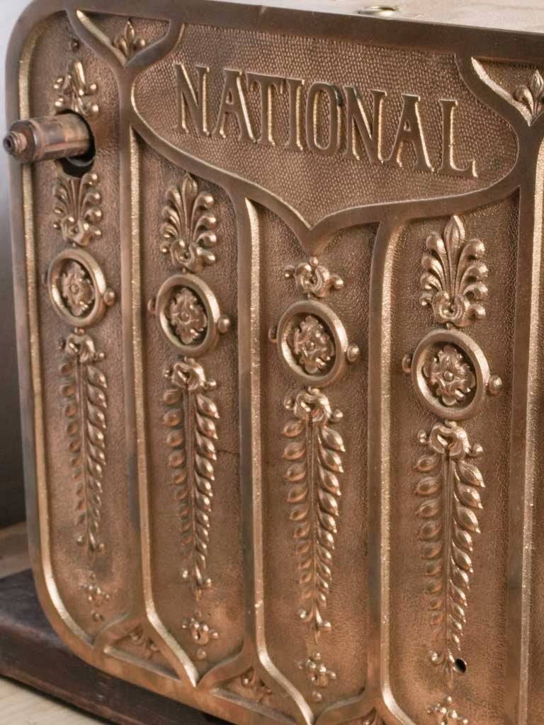 Golden-brown patina shop counter register  