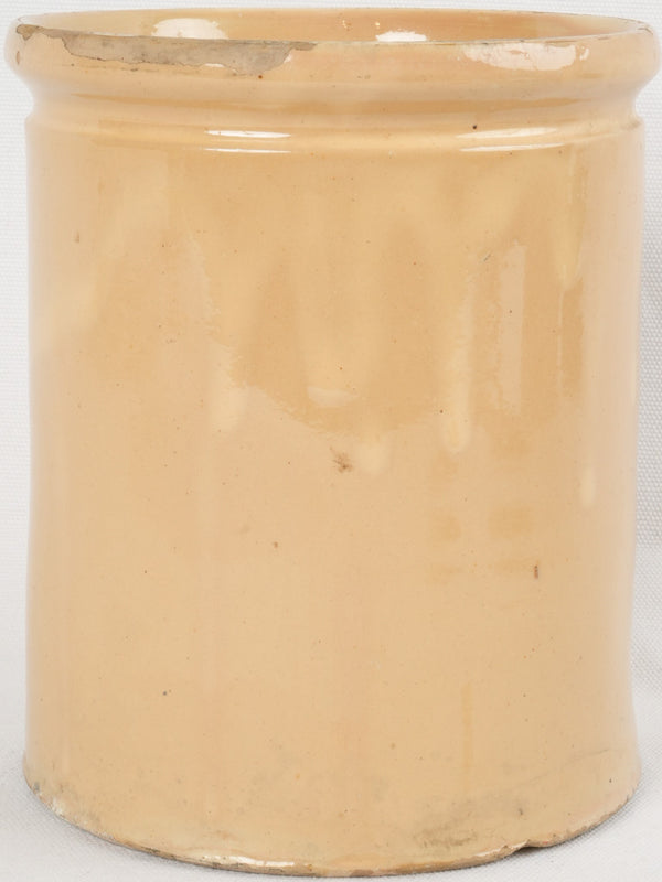 Antique yellow-glazed French preserving pot