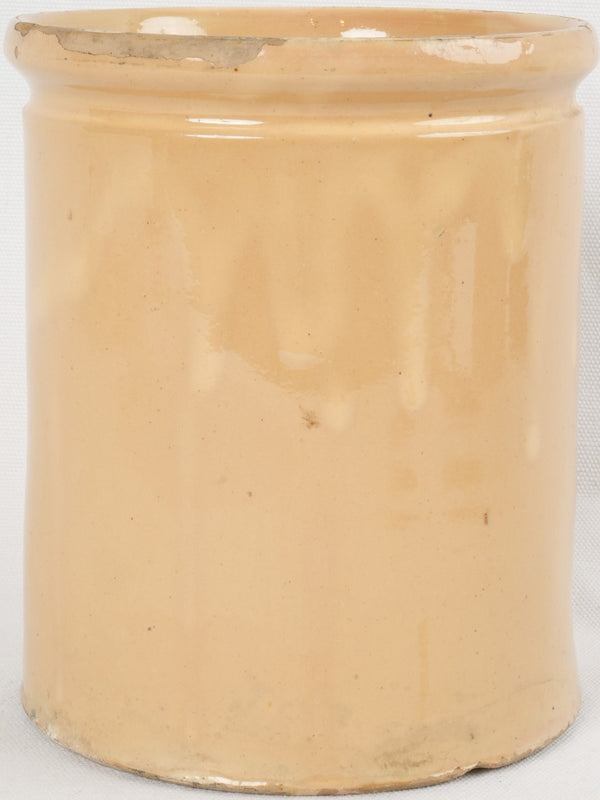 Antique yellow-glazed French preserving pot