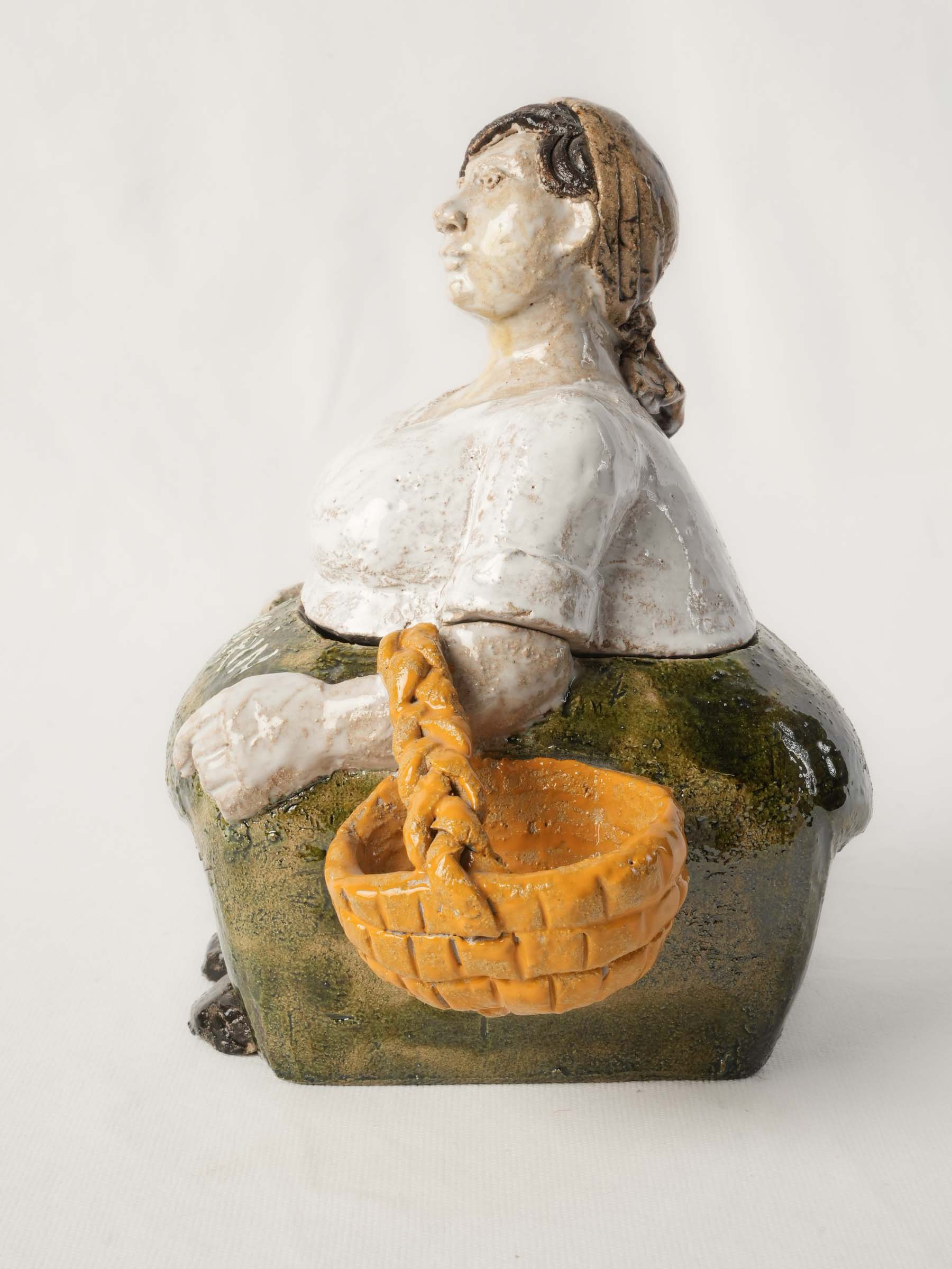 Distinctive tactile stoneware piece.