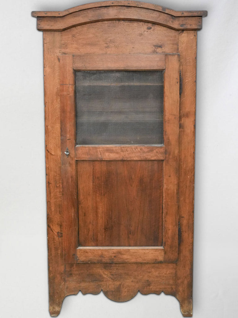 19th Century Rustic French Oak Garde Manger Cabinet w/ Wire Mesh Door - 83½"