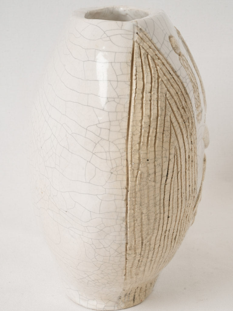 Muted palette ceramic art vase