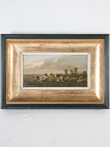Animated landscape painting w/ cows Arthur de Waerhert (1881-1944) - 9¾" x 14½"