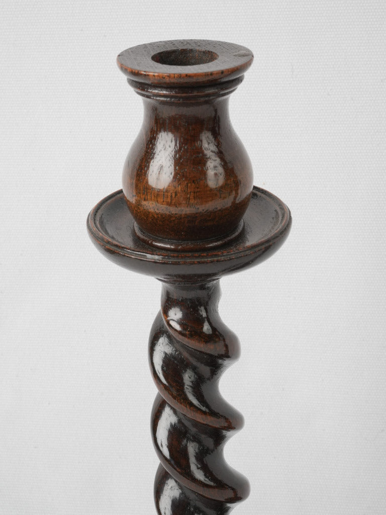 Exquisite 19th-century turned wood candlesticks