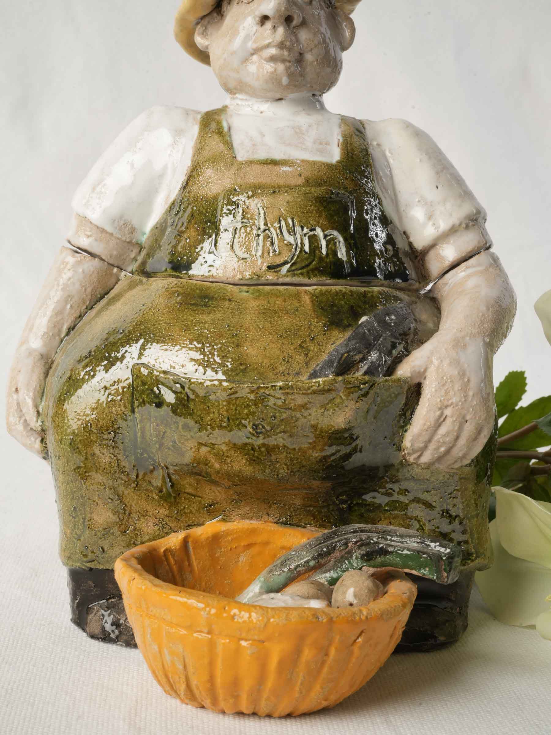 Characterful artisan gardener spice pot  