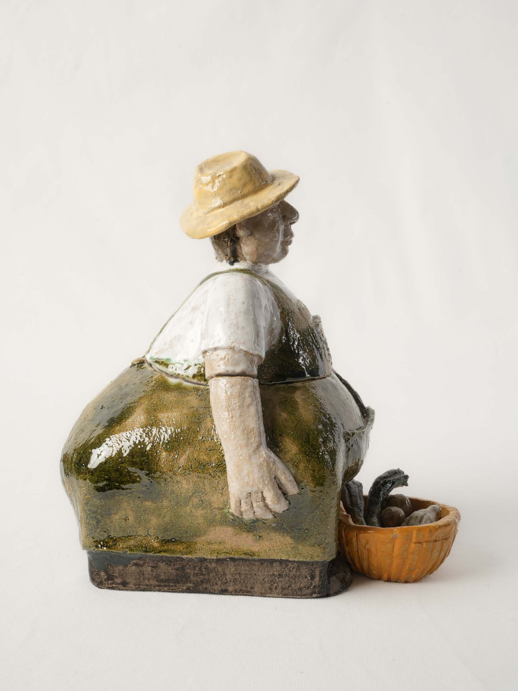 Expressive French ceramic spice vessel  