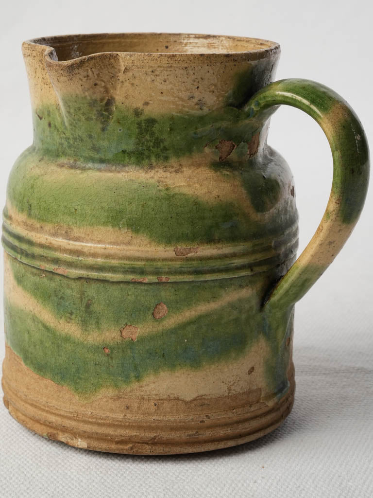 Expressive swirled green vase