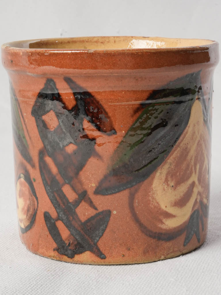 Petite Savoyard Jam Pot w/ Cherry Decoration c.1900 - 4¼"