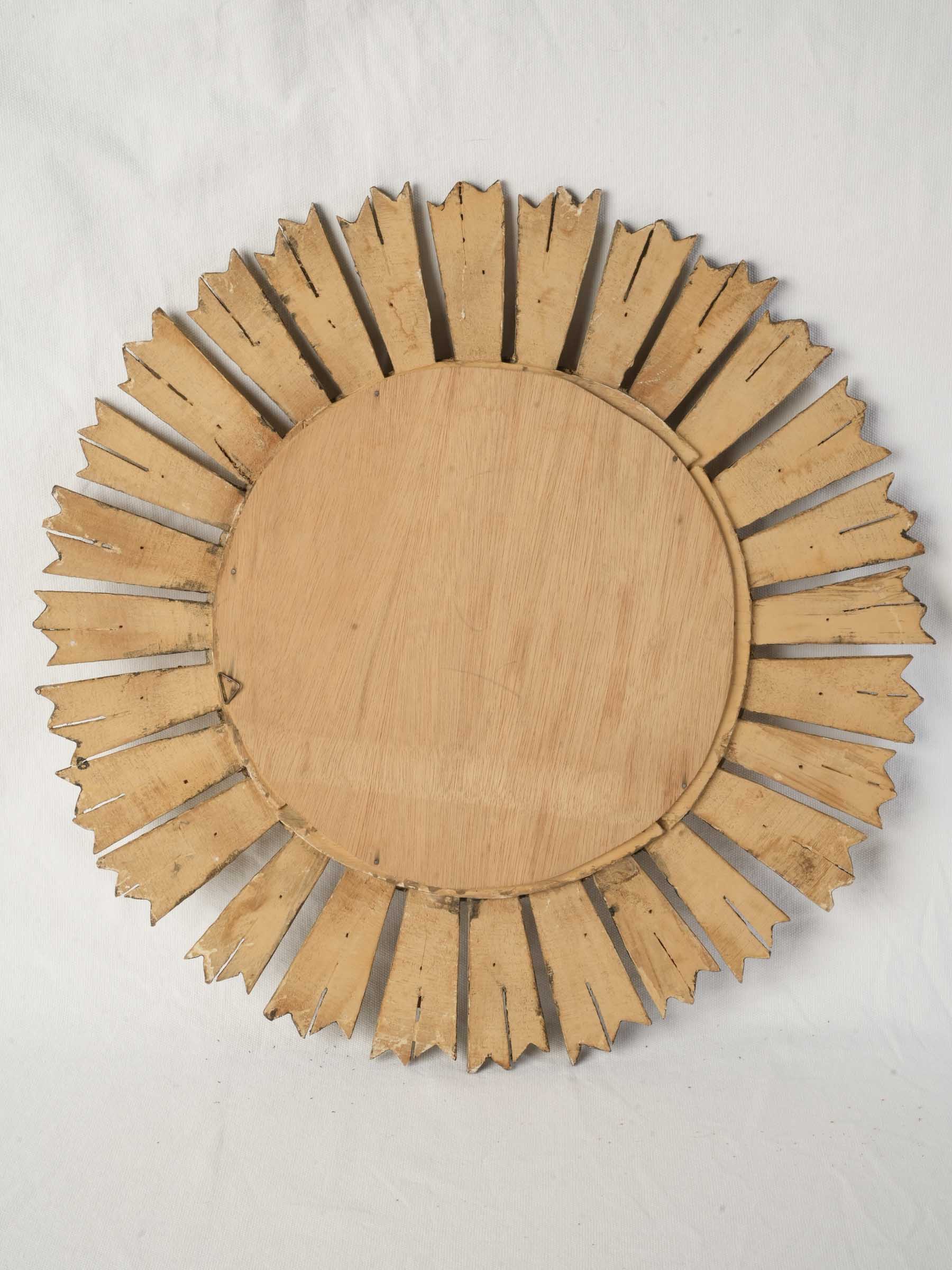 Sculptural wooden wall mirror
