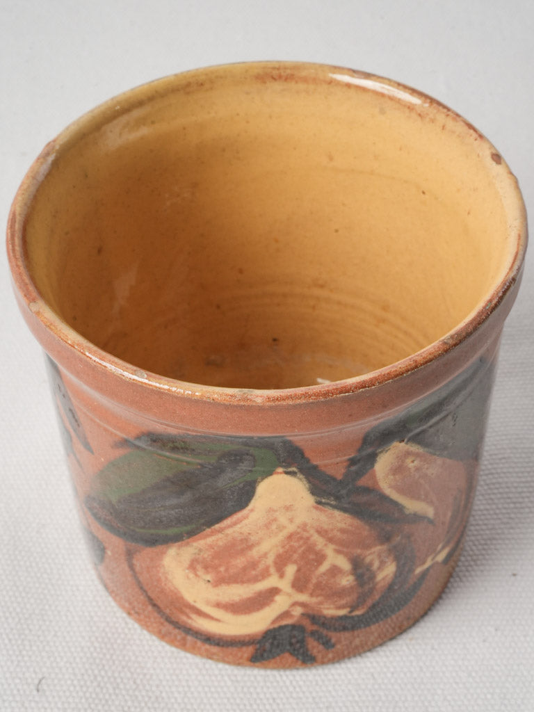 Petite Savoyard Jam Pot w/ Cherry Decoration c.1900 - 4¼"