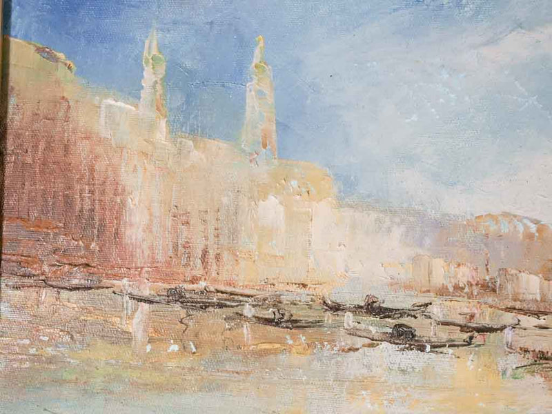 Soothing mist-covered Venice cityscape painting