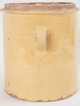 Rustic yellow-red glazed French pot