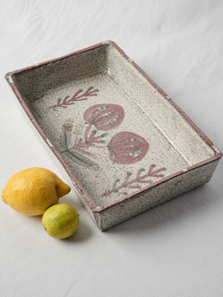 Hand-painted mulberry leaf dish  