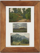 Vintage alpine landscape oil paintings